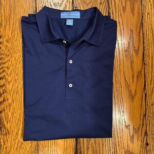 FAIRWAY & GREENE MENS XL DARK BLUE POLO WITH OLD NATCHEZ COUNTRY CLUB LOGO